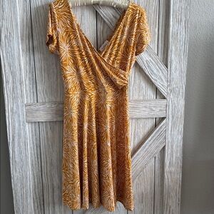 Orange Floral Wrap Dress by Kaiteigh